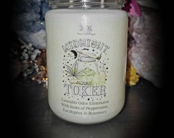 Cannabis Odor Eliminating Candle, Midnight Toker Candle, Weed Masking, Cover up Cigarettes and Weed, Eliminates Cannabis and Cigarette smell