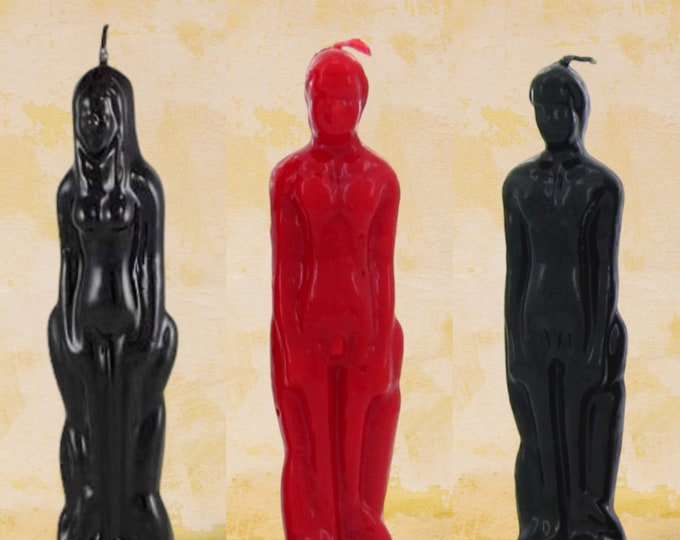 Male and Female Shaped Candles, magickal spell candles, man and woman Shaped Pilar candles