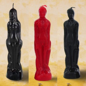 Male and Female Shaped Candles, magickal spell candles, man and woman Shaped Pilar candles