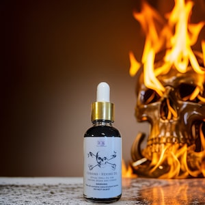 Baneful CURSING OIL, Strong Oil to aid in Curses and Hexes, 1 oz dropper bottle. Hexing Spell, Read Warning Before Purchase