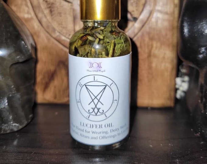 Lucifer Invocation Oil, Ritual Oil Blend for Divination, Deity Work, Offering and for Altars, 1 oz /29.5mL dropper bottle