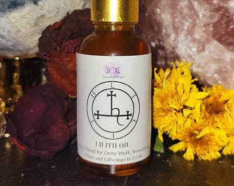 Lilith Invocation Oil, Ritual Oil Blend for Divination, Deity Work, Offering and for Altars, 1 oz /29.5mL dropper bottle