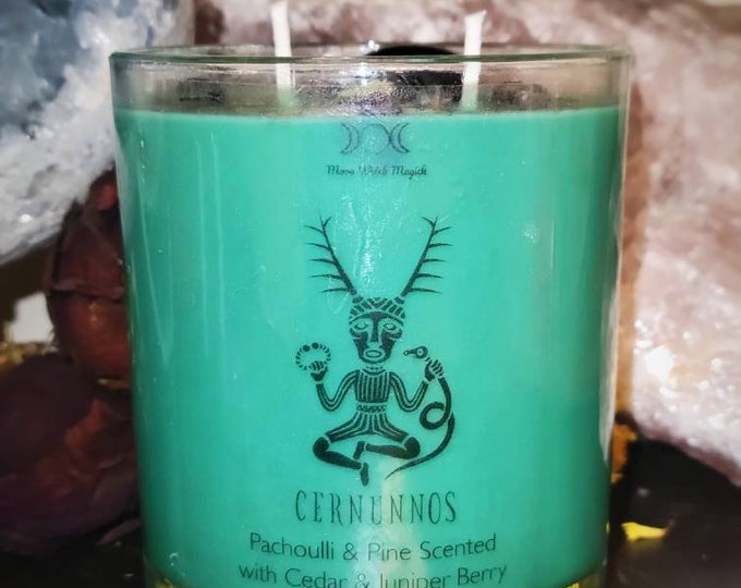 CERNUNNOS Candle, GREEN MAN Candle, Pan, Celtic Pantheon, Deity Candle, Ritual Deity Offering Invocation Candle