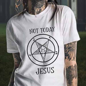 Not Today Jesus Sweatshirt: Humorous Pagan Apparel image 1