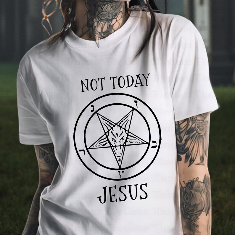 Not Today Jesus Sweatshirt: Humorous Pagan Apparel image 1