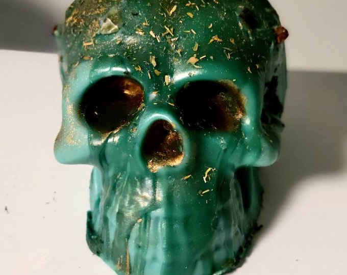 Hades Money Spell Skull Altar Candle