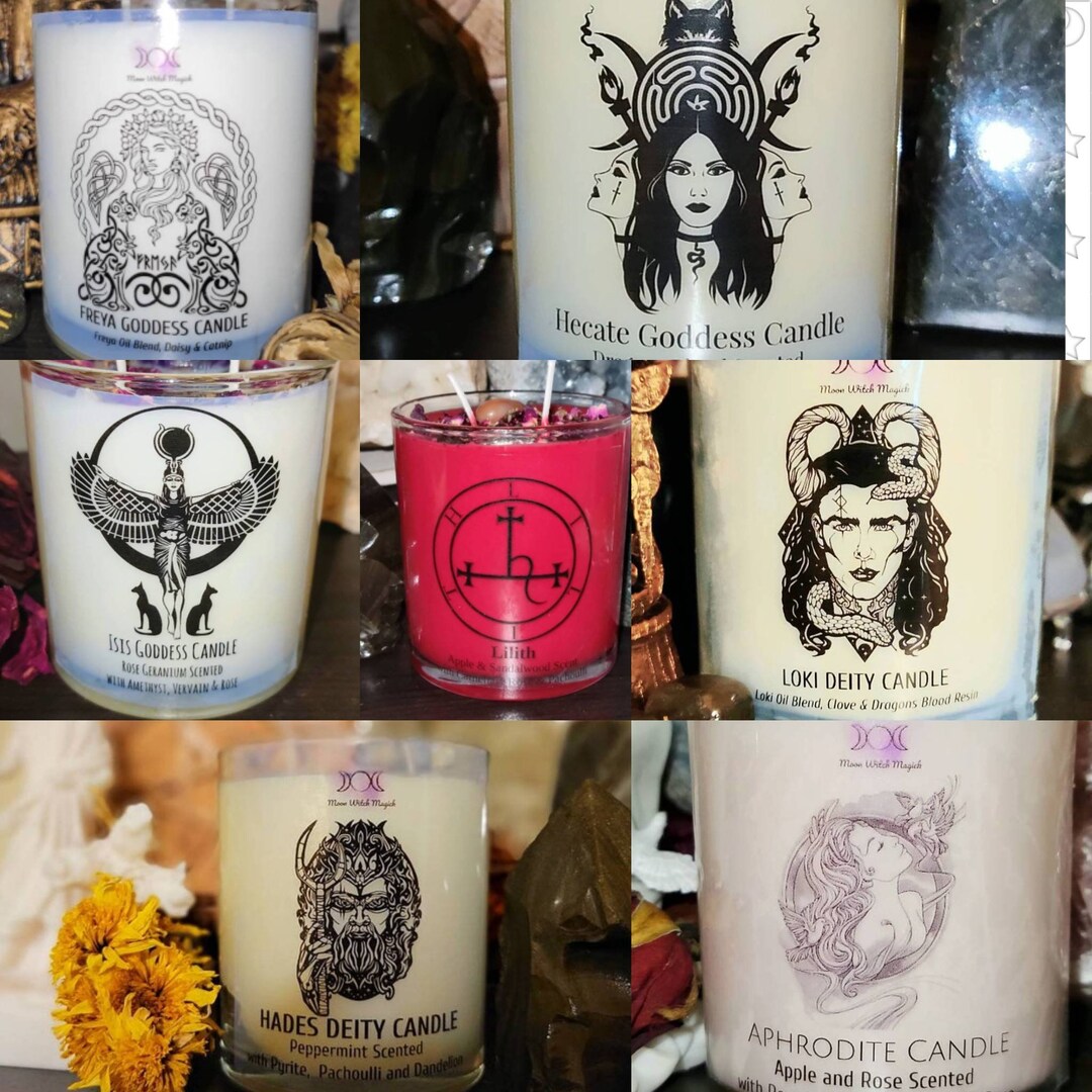 DEITY CANDLES, Custom Option, Multiple Pantheons, Greek, Egyptian