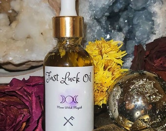 Fast Luck Oil (2 oz dropper bottle) Spell Oil, Annointing Oil, Lucky Charm Oil