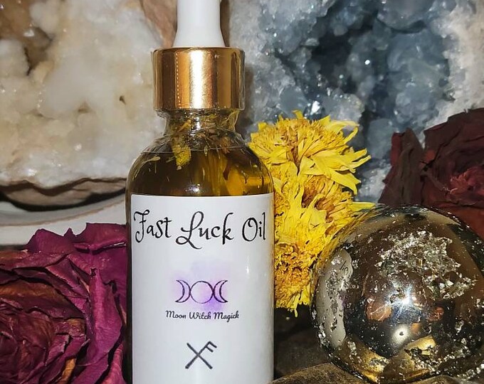 Fast Luck Oil (2 oz dropper bottle) Spell Oil, Annointing Oil, Lucky Charm Oil