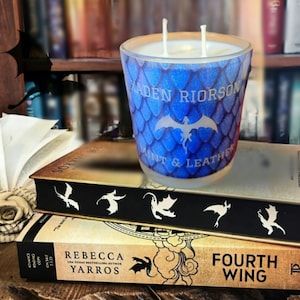 Fourth Wing Candle, XADEN RIORSON Scent Candle, Mint & Leather Scented, Book Candles 4th Wing, Bookish Candle, Sgaeyl