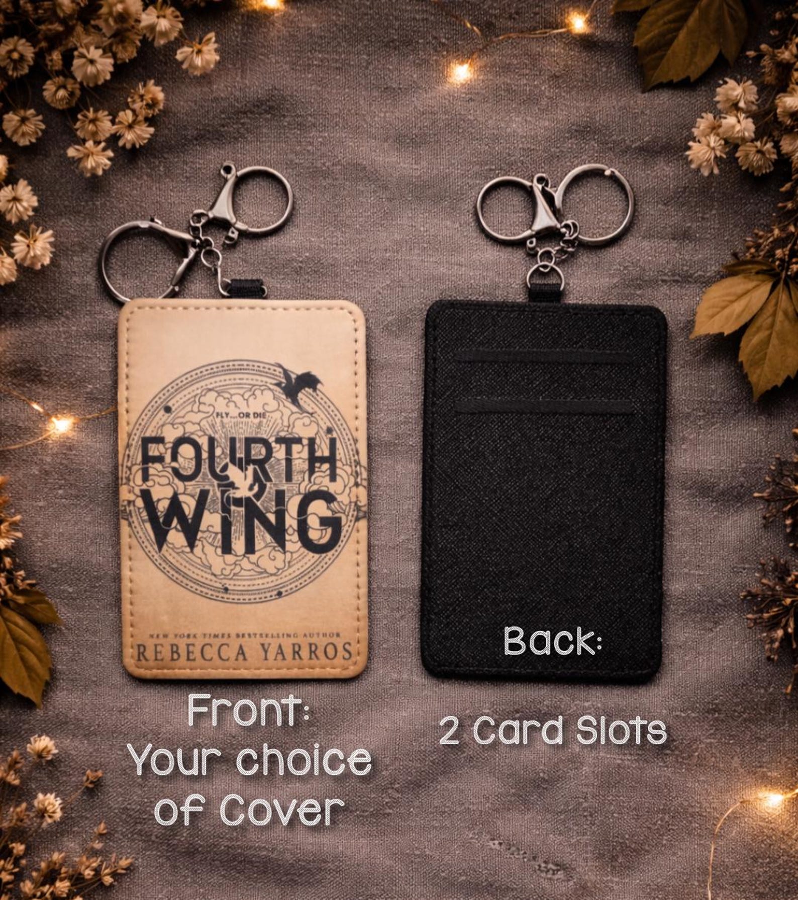 Book Cover Card Holder Key Chain, Choose Your Favorite Books! Bookish ...