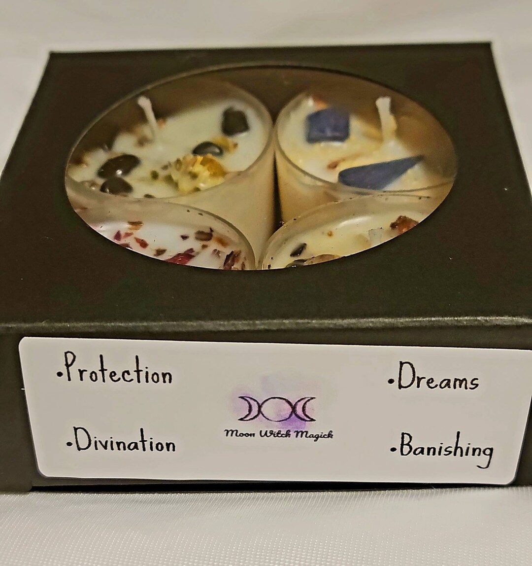 Tealight Spell Candle Set: Intention, Protection, Dreams, Divination - Etsy