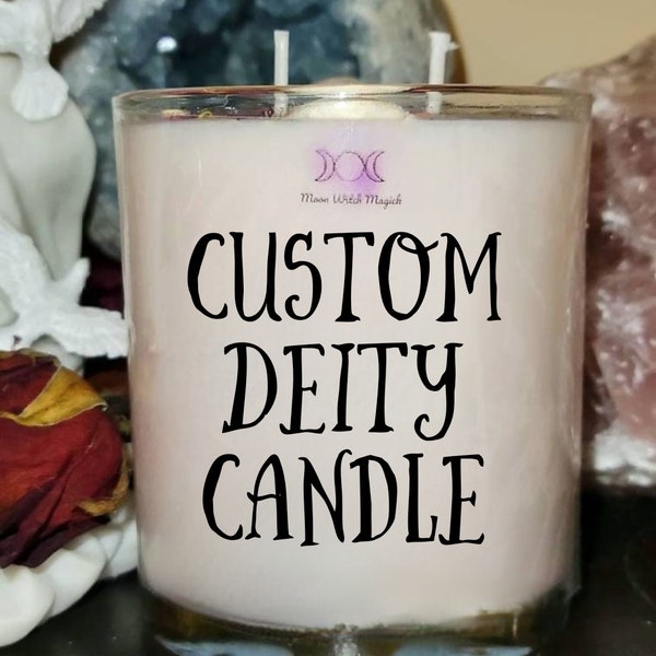 Custom Deity Candle, God Offering Candles made to order, 10/12/16 oz soy Candle for deity work. Discreet Broom Closet Labeling Available