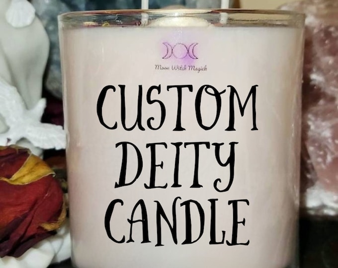 Custom Deity Candle, God Offering Candles made to order, 10/12/16 oz soy Candle for deity work. Discreet Broom Closet Labeling Available