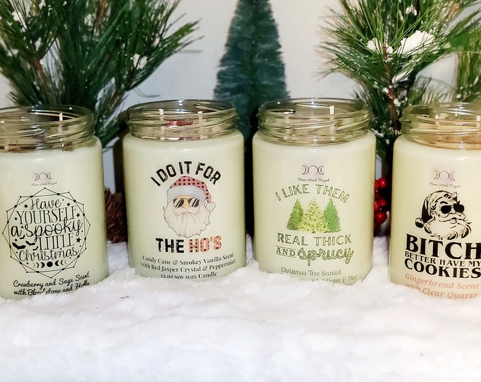Christmas Candles, Christmas Scents, Winter Edition, Funny Candles with lid, Spooky Christmas, Gingerbread, Cranberry,Pine