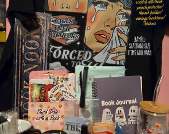 Book Lover Box: T-Shirt, Tote Bag, Blind Date with a Book, and much more! Best Blind Personalized book box on etsy!