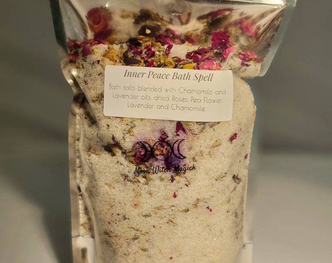 Inner Peace Bath Spell - Soaking Salts - Bath Salt Blend - Zen Bath - Specially Formulated With Intention -  Light Bubble Bath - Gift Ideas