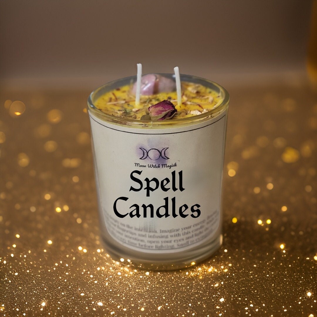 Spell Intention Candles, Multiple Sizes, Color and Intentions. Soy Wax