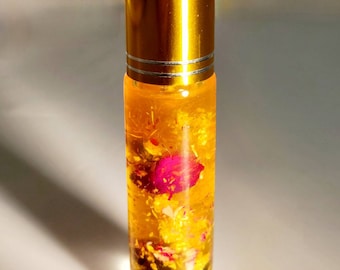 Empath Protection Oil: White Light, Crystal Infused Fragrance Oil for Empath Protection, Spell oil Dragons Blood &Grapefruit, gender neutral
