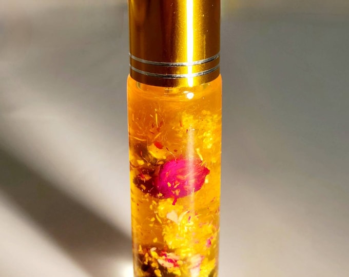 Empath Protection Oil: White Light, Crystal Infused Fragrance Oil for Empath Protection, Spell oil Dragons Blood &Grapefruit, gender neutral