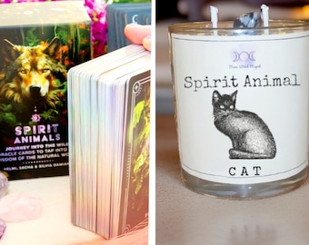 Spirit Animal Reading & Candle, Spirit Animal Oracle Reading with corresponding Custom Candle complete with description and crystal