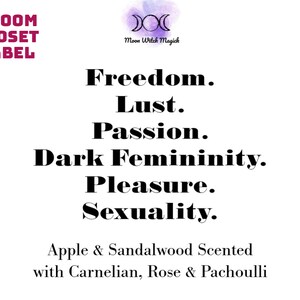 Lilith Offering Candle: Apple Sandalwood Scent, Carnelian Crystal image 5