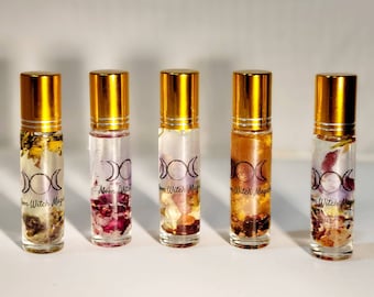 Crystal Infused Fragrance Oil: Citrus Scented Energy Spell with Agate & Garnet