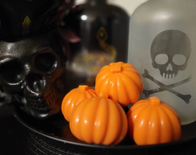 Pumpkin Wax Melts, Large Wax Tarts, Pumpkin Spice Latte Scented Pumpkin Wax Melts 4 piece long lasting melts, Multiple scents