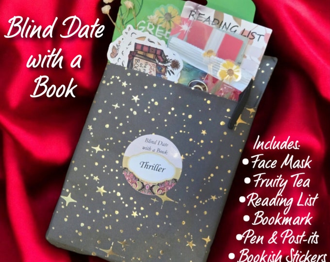 Blind Date with a Book, Choose Genre and cover type, free bookmark, stick tabs, pen, sticker & dried flowers w each order, bookish, booktok