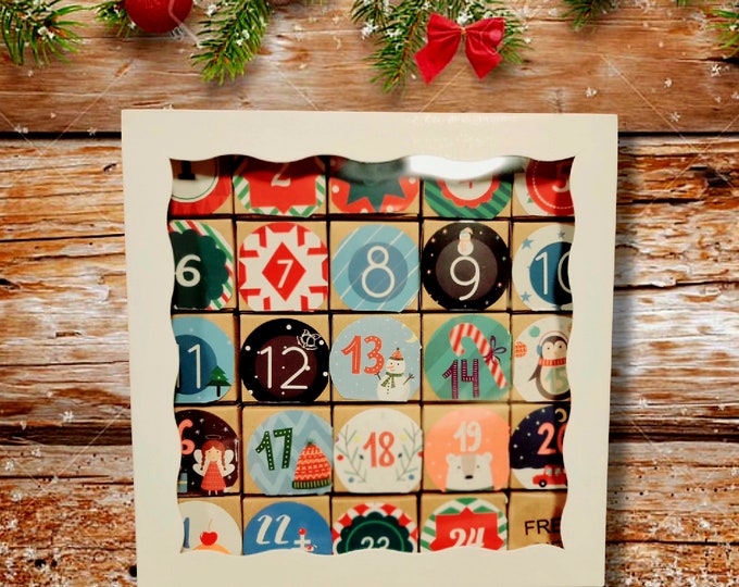 Crystal Advent Calander 12 or 24 Box Set, December Count Down, Crystal A Day Advent Calender, Yule, Christmas, plus free gift per order