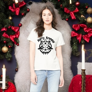 Merry Krampus, sweater, tee, long sleeve options XS-XXL, Cotton, unique design, Pagan holiday apparel, cute krampus