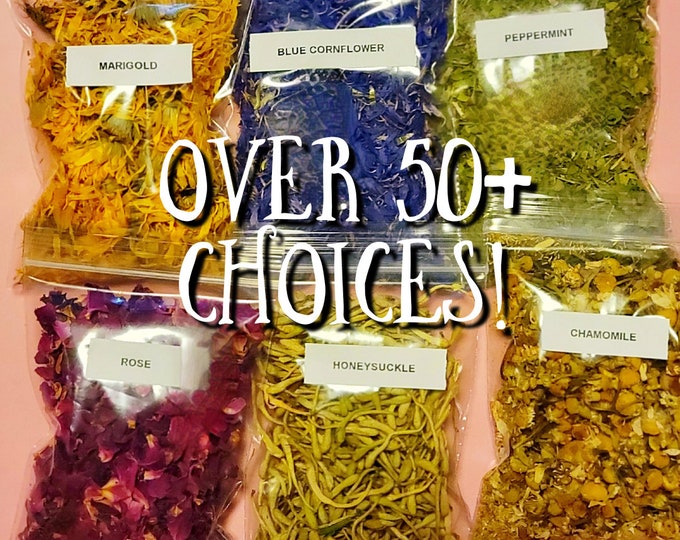 Herbs & Flowers for Spellwork. Build Your Own Apothecary,  Small Med Large Sizes, Budget Witchcraft, Herbs Pouches, Sustainable Witchcraft
