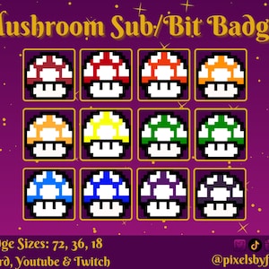 Mushroom Sub bit badges