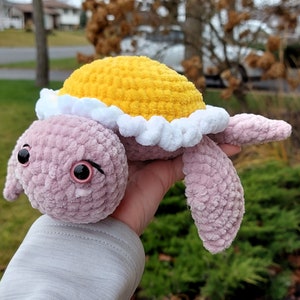 Handmade Daisy Plushie Turtle - Unique Ready-Made Gift Idea for birthday and baby shower