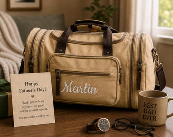 Embroidered Duffle Bags, Mens Gifts, Monogram Weekender Bag, Monogram Gifts for Him [N]
