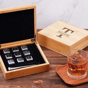 Custom Whiskey Stones, Whisky Rocks, Ice Cubes, Gift for Him: Dad, Husband, Boyfriend, Groom, Groomsmen, Anniversary, Wedding