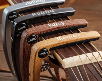 Dad Gifts, Custom Guitar Capo, Personalized Gift for Him, Guitarist Accessories