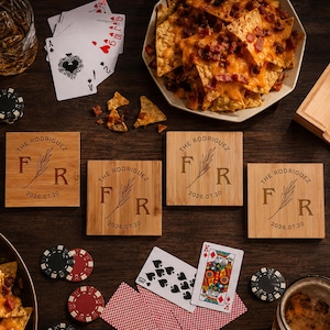 Juego de posavasos de pizarra personalizados, posavasos de piedra, regalo personalizado para él, regalos de inauguración de casa imagen 13