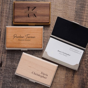 Personalized Business Card Case, Gift for Him, Corporate Gifts, Coworkers Gift