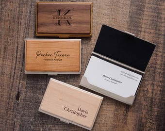 Personalized Business Card Case, Gift for Him, Corporate Gifts, Coworkers Gift <W>
