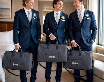 Gift for Him, Custom Garment Bag, Embroidered Suit Saver, Mens Duffle Bag