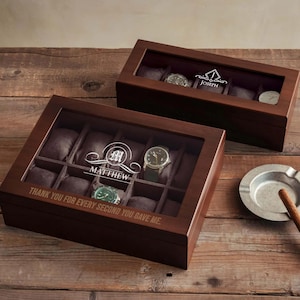 Regalo per lui, cofanetto per orologi personalizzato, custodia in legno incisa con 5-10 scomparti [WBX-0102] <W>