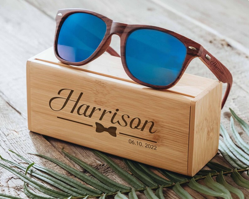 Presentes para padrinhos, óculos de sol de madeira personalizados para homens, lembrancinhas para despedida de solteiro, presente de casamento personalizado imagem 10