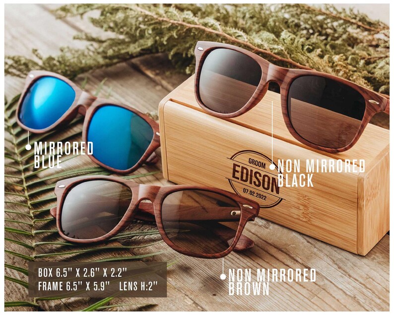 Presentes para padrinhos, óculos de sol de madeira personalizados para homens, lembrancinhas para despedida de solteiro, presente de casamento personalizado imagem 2