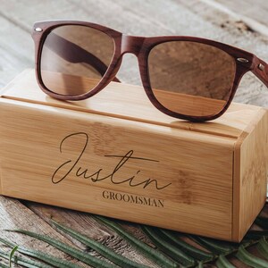 Personalisierte Sonnenbrille, Groomsmen Geschenke, Geschenk für Ihn, Sonnenbrillenbox mit Gravur Bild 6