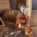 Personalized Whiskey/Bourbon/Liquor Decanter Set with Glasses and Box, Gift for Him: Retirement, Wedding, Fathers Day