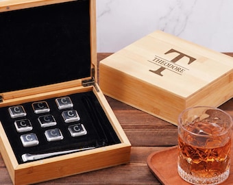Custom Whiskey Stones, Whisky Rocks, Ice Cubes, Gift for Him: Dad, Husband, Boyfriend, Groom, Groomsmen, Anniversary, Wedding