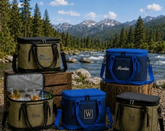 Personalized Groomsmen Cooler Bag: Custom Embroidered Insulated Beer Tote [N]