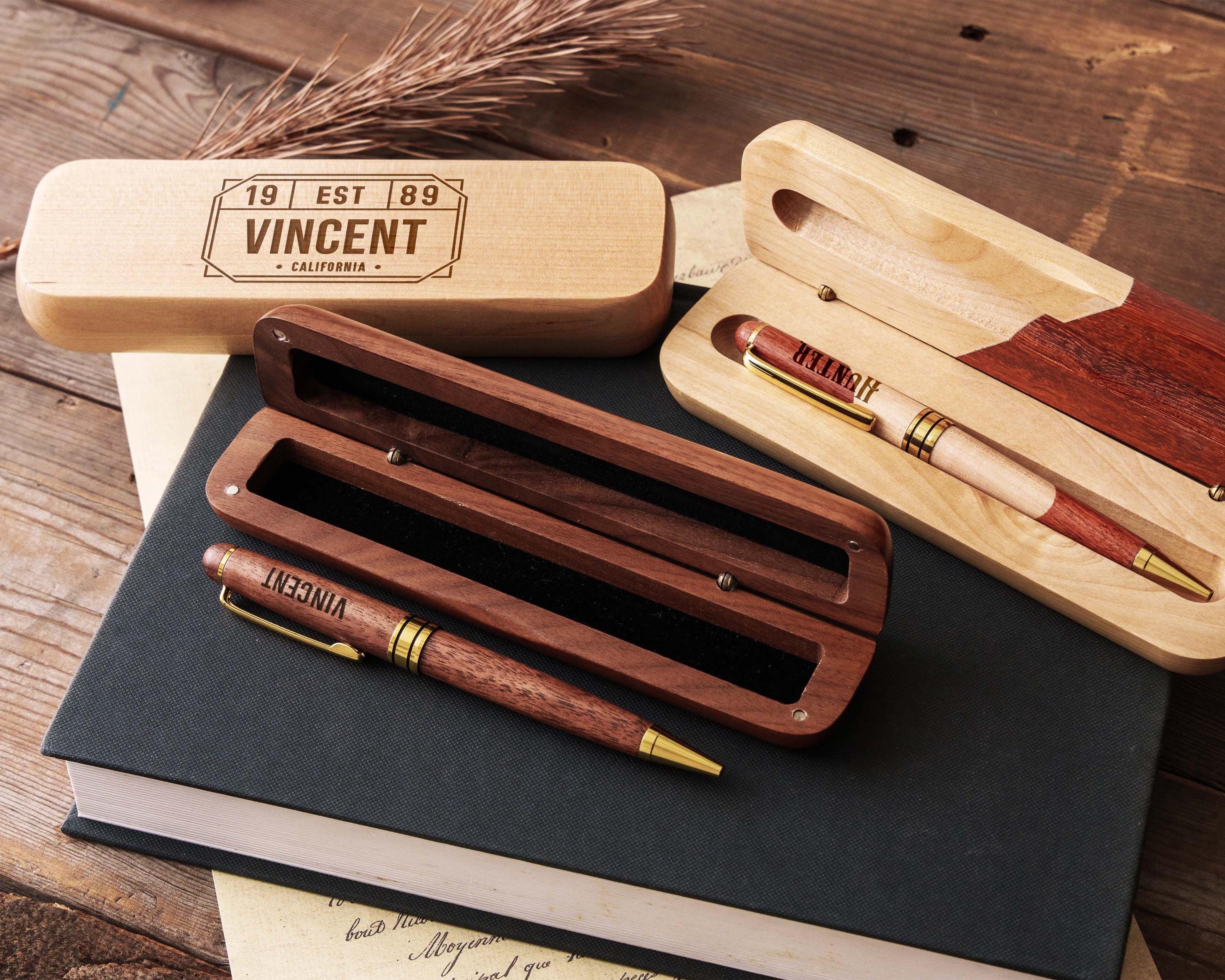 Personalized Wood Pen Set, Custom Monogram Pen Set, Personalized Gift ...