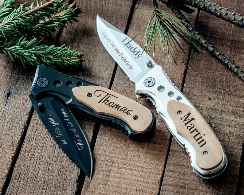 Personalized Pocket Knife for Dad Birthday Gifts for Him Etsy